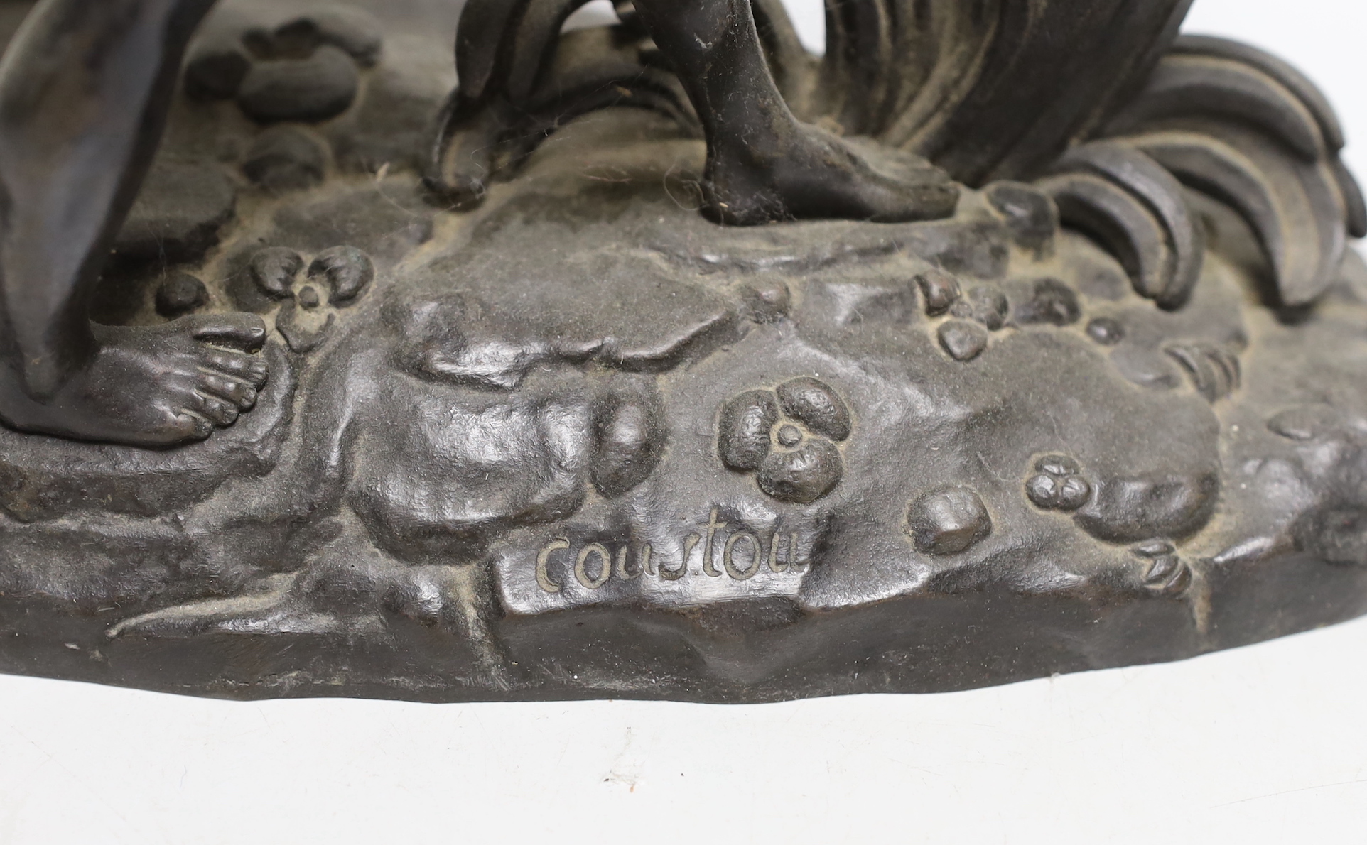 After Coustou, a pair of bronze ‘Marly’ horses, 39cm high, 38cm wide